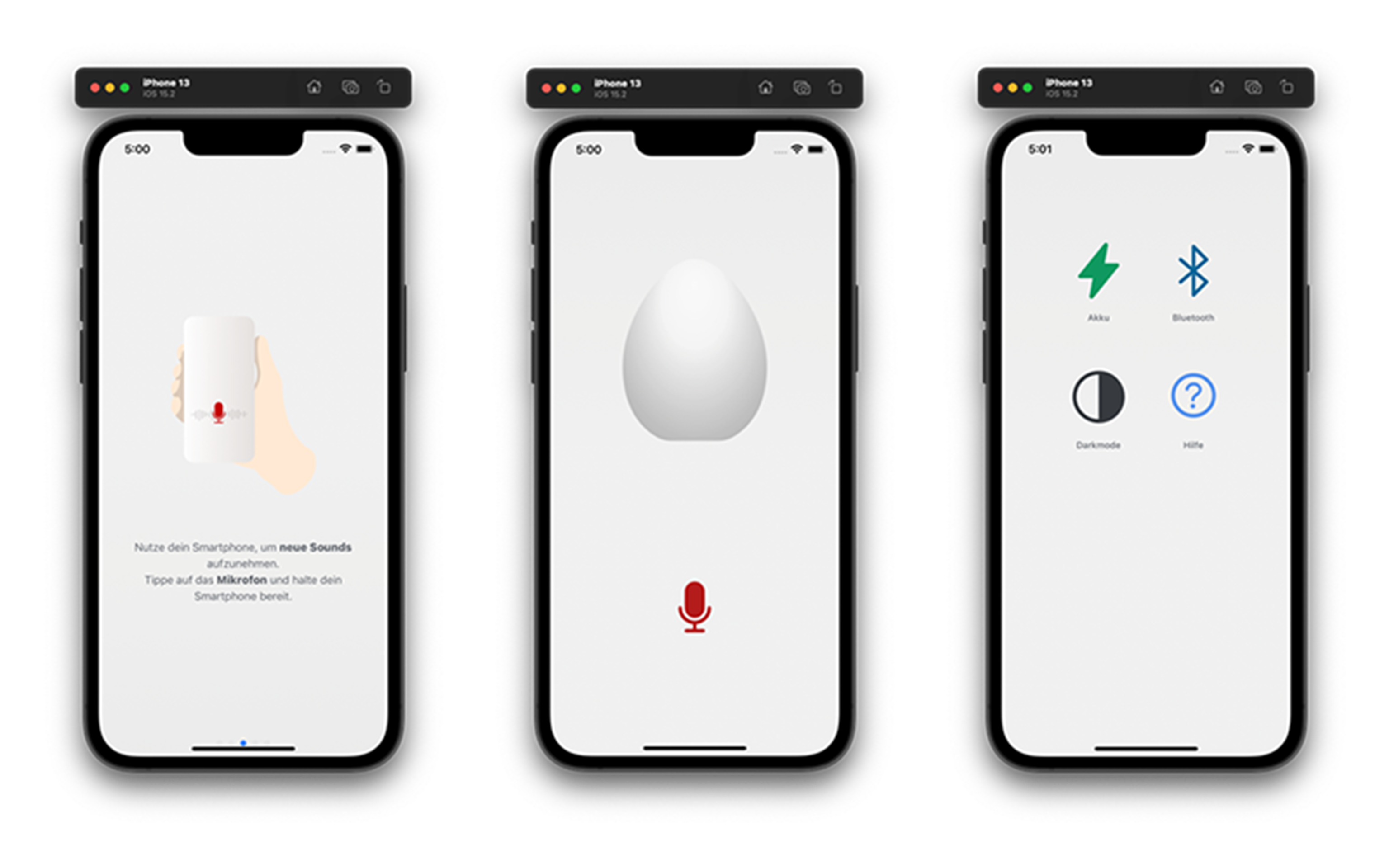 Displays der App
